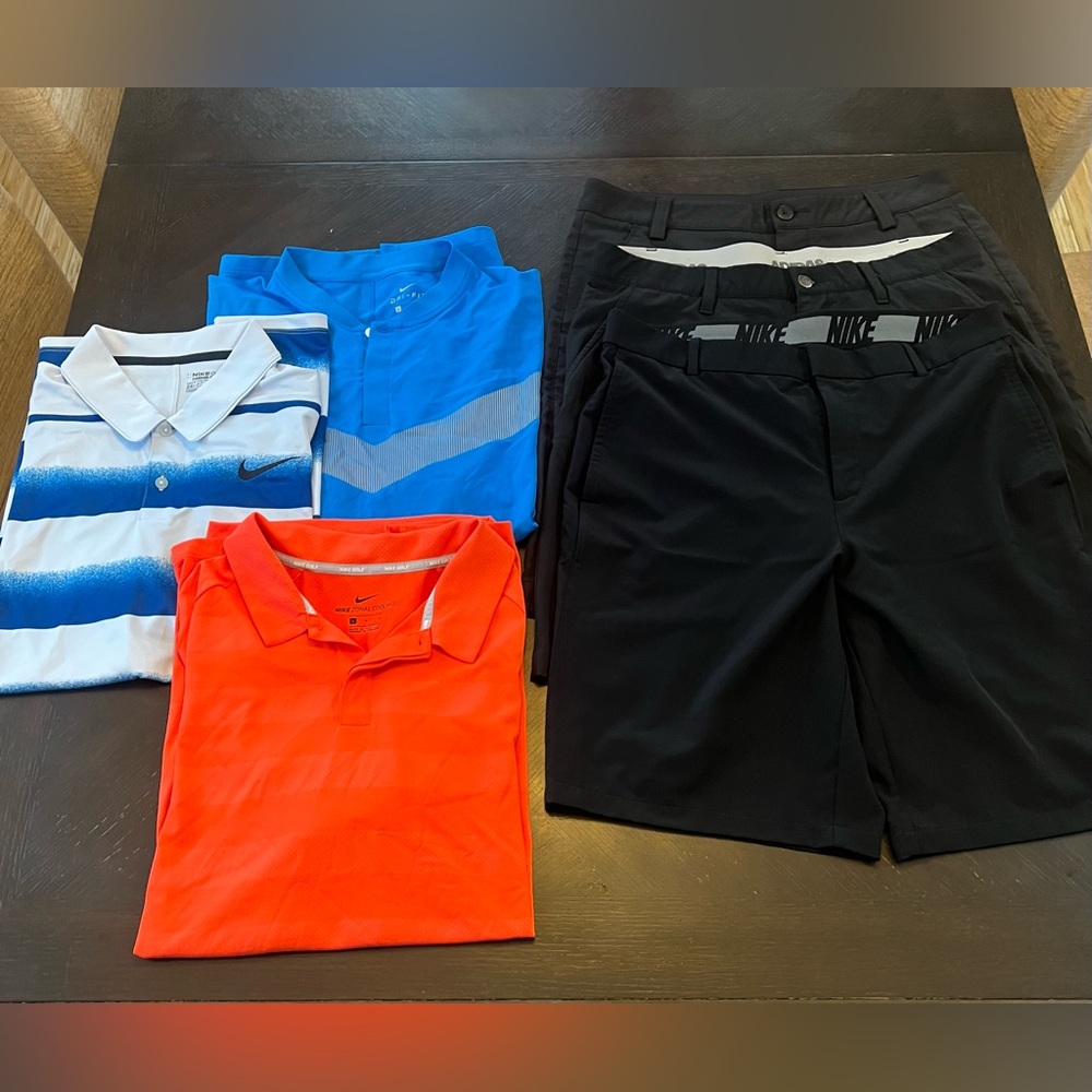 Men’s Golf Lot Nike, Tiger Woods, Adidas & Puma Golf Polos & Shorts